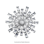 PENDRA Solara Rhinestone Round Sun Brooch