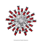 PENDRA Solara Rhinestone Round Sun Brooch