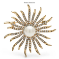 PENDRA Solara Rhinestone Sun Brooch