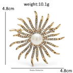 PENDRA Solara Rhinestone Sun Brooch