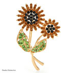 PENDRA Solara Rhinestone Sunflower Brooch