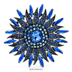 PENDRA Solara Sparkling Rhinestone Sun Brooch