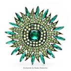 PENDRA Solara Sparkling Rhinestone Sun Brooch