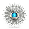 PENDRA Solara Sparkling Rhinestone Sun Brooch