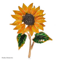 PENDRA Solara Yellow Enamel Sunflower Brooch