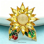 PENDRA Solaria Crystal Sunflower Brooch