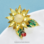 PENDRA Solaria Crystal Sunflower Brooch