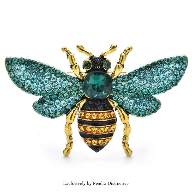PENDRA Solis Rhinestone Bee Brooch
