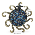 PENDRA Solstice Full-Crystal Sun Brooch