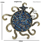 PENDRA Solstice Full-Crystal Sun Brooch