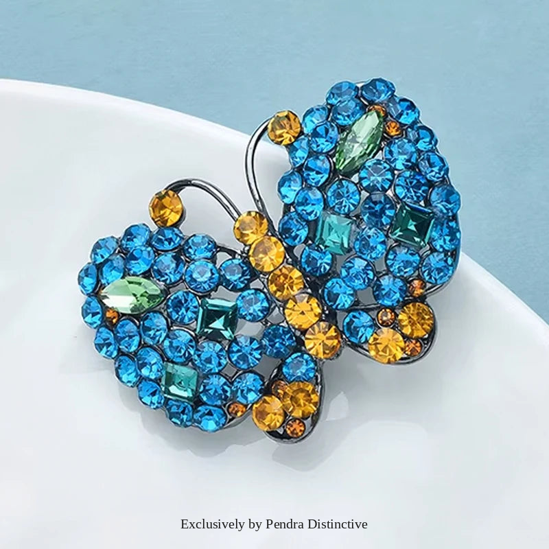 PENDRA Sparkling Butterfly Brooch
