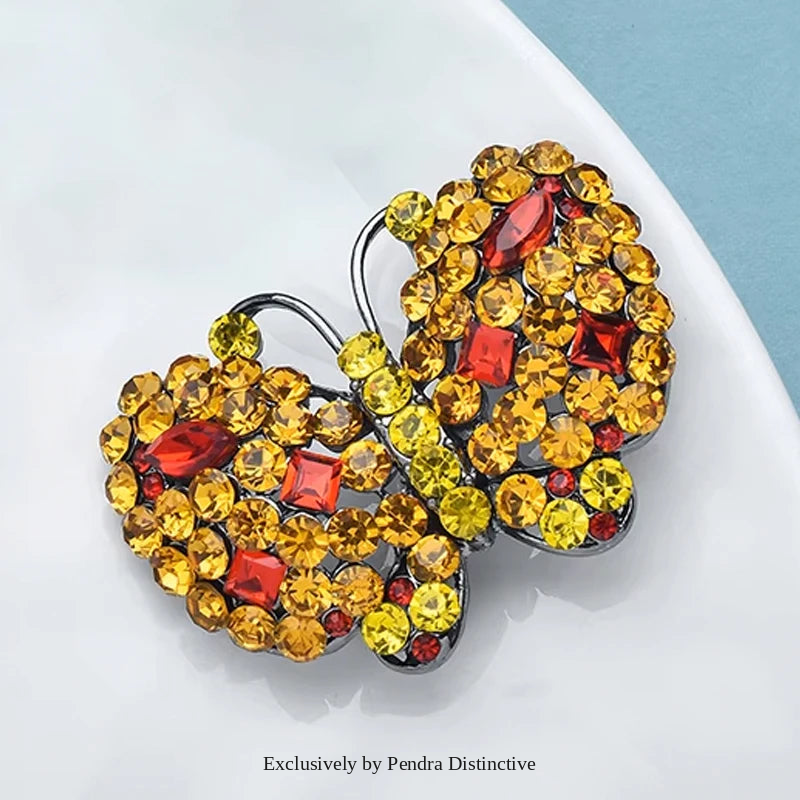 PENDRA Sparkling Butterfly Brooch