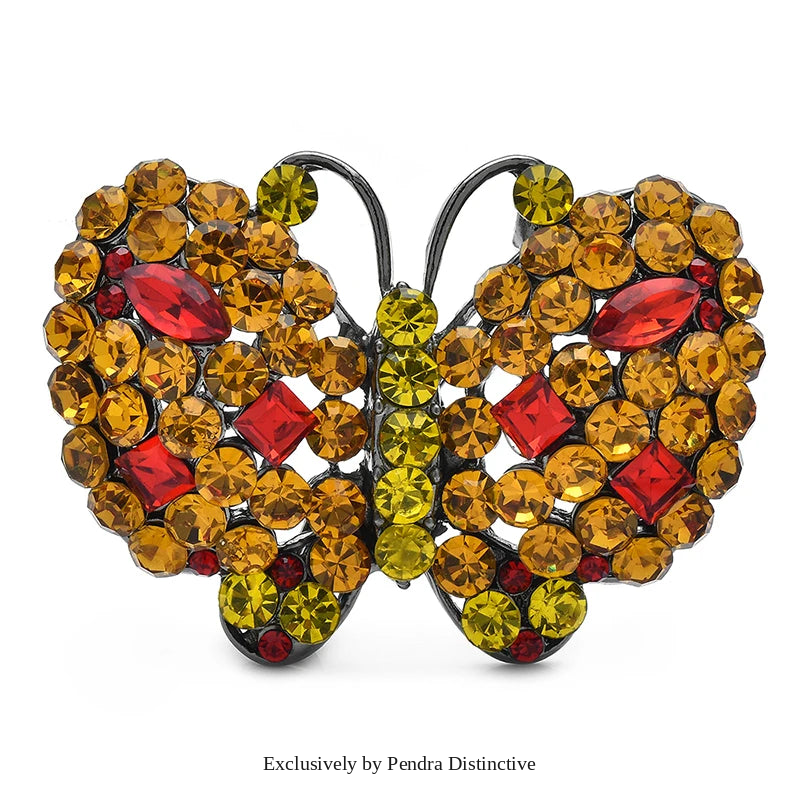 PENDRA Sparkling Butterfly Brooch