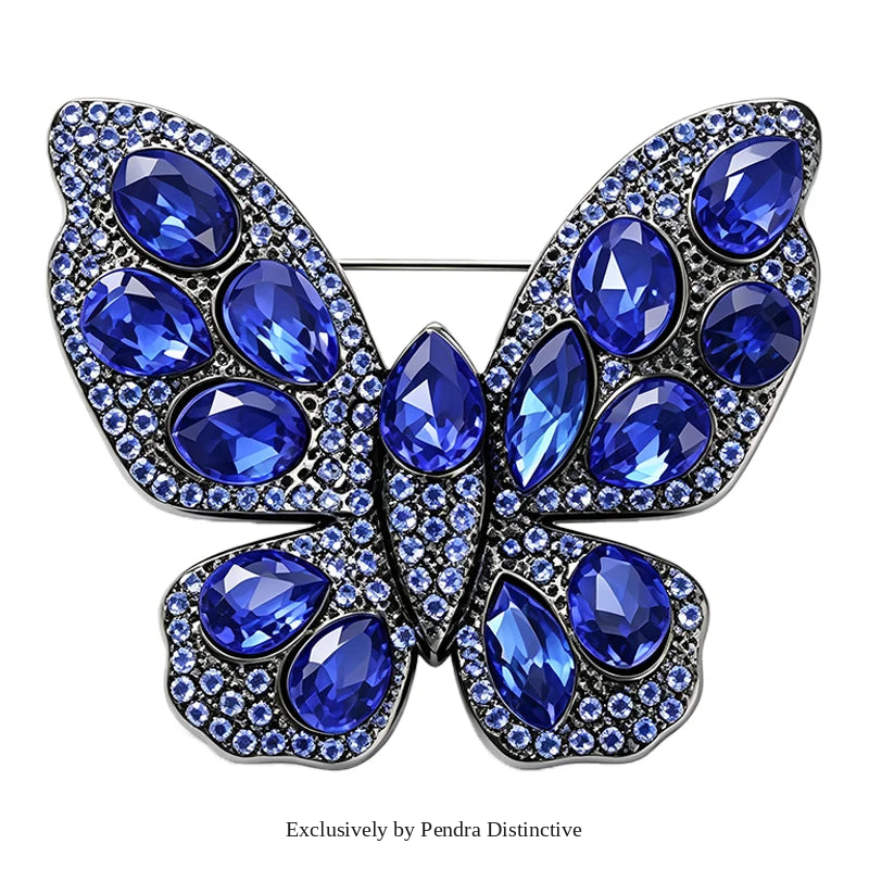 PENDRA Sparkling Butterfly Rhinestone Brooch