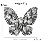 PENDRA Sparkling Butterfly Rhinestone Brooch