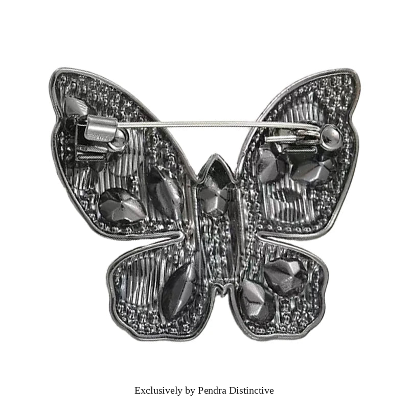 PENDRA Sparkling Butterfly Rhinestone Brooch