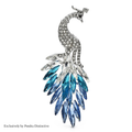 PENDRA Sparkling Crystal Peacock Brooch