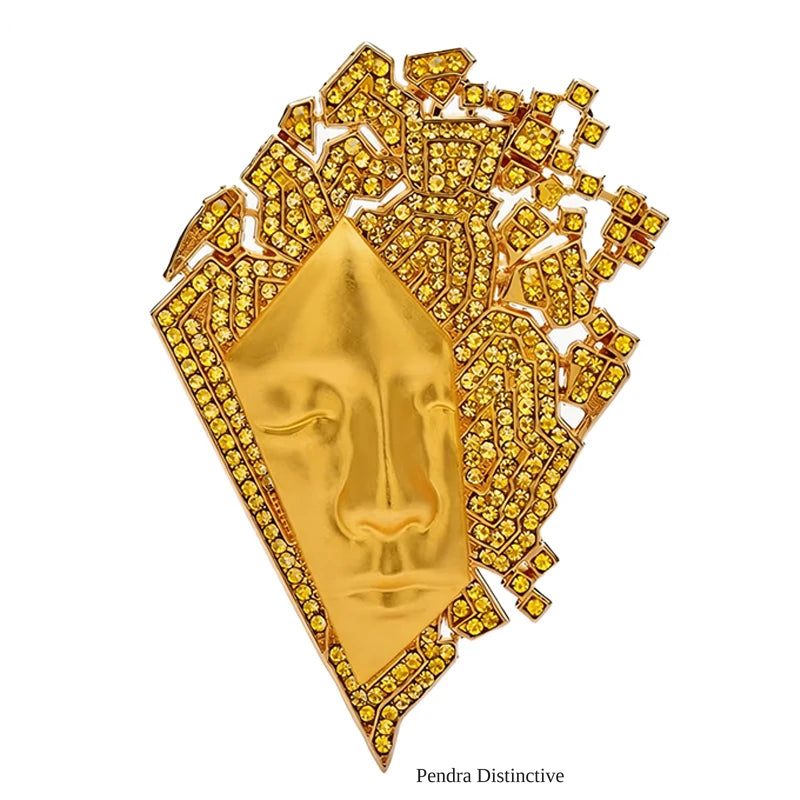 PENDRA Sparkling Face Brooch