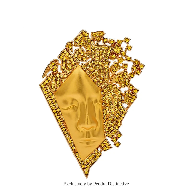 PENDRA Sparkling Face Brooch