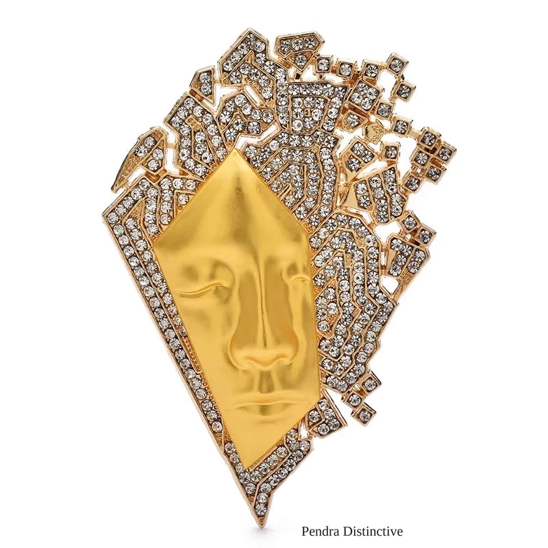 PENDRA Sparkling Face Brooch
