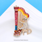 PENDRA Sparkling Music Cat Brooch