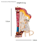 PENDRA Sparkling Music Cat Brooch