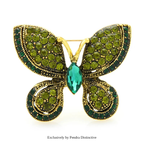 PENDRA Sparkling Rhinestone Butterfly Brooch