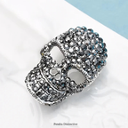 PENDRA Sparkling Rhinestone Skull Brooch