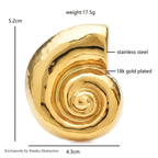 PENDRA Spiral Shell Stainless Steel Brooch
