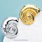 PENDRA Spiral Shell Stainless Steel Brooch