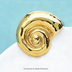 PENDRA Spiral Shell Stainless Steel Brooch