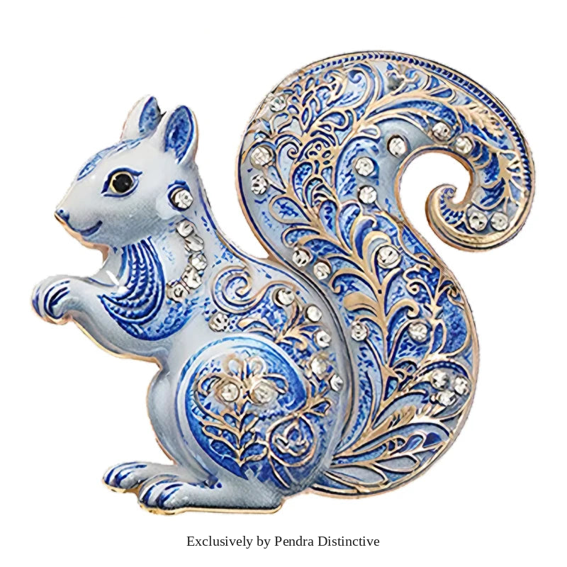 PENDRA Squirrel Animal Brooch