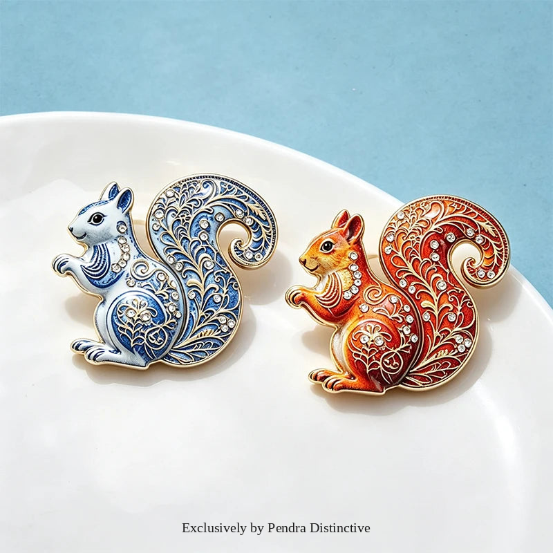 PENDRA Squirrel Animal Brooch
