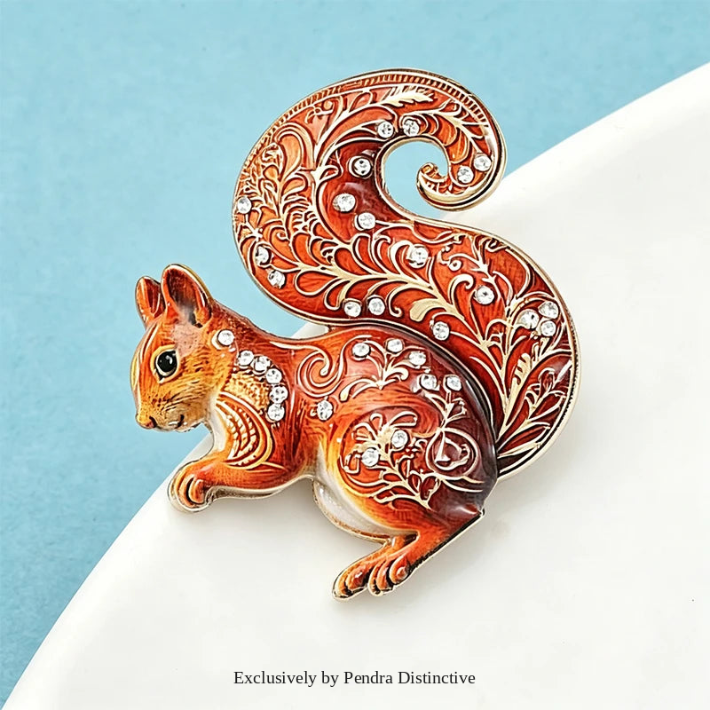 PENDRA Squirrel Animal Brooch