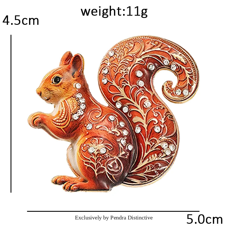 PENDRA Squirrel Animal Brooch