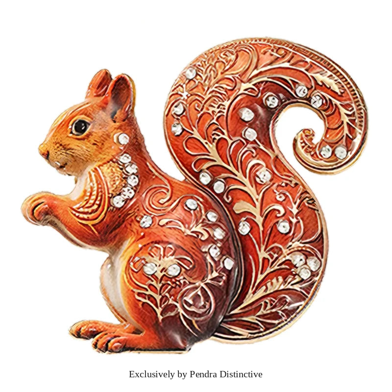 PENDRA Squirrel Animal Brooch