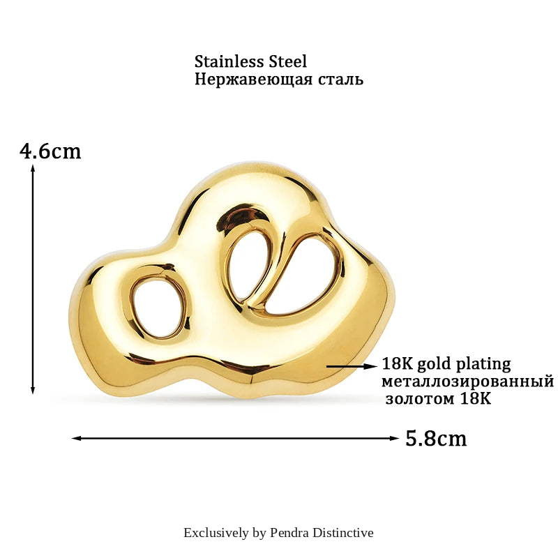 PENDRA Stainless Steel Art Cloud Brooch