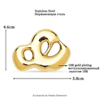 PENDRA Stainless Steel Art Cloud Brooch