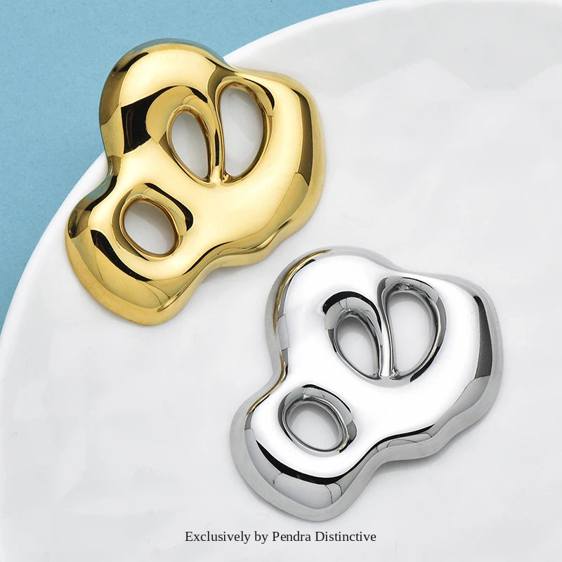 PENDRA Stainless Steel Art Cloud Brooch