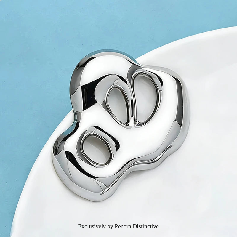 PENDRA Stainless Steel Art Cloud Brooch