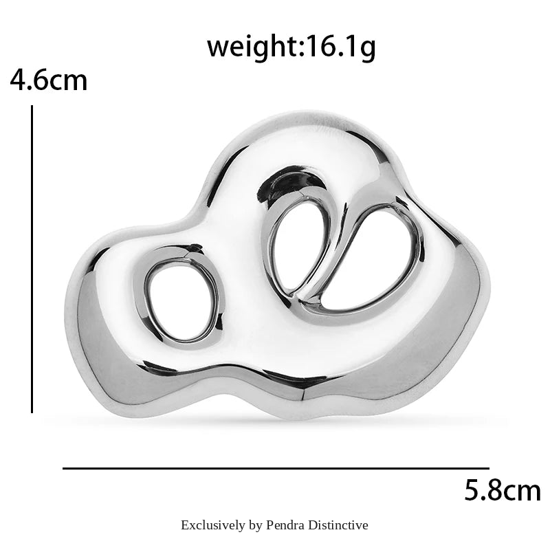 PENDRA Stainless Steel Art Cloud Brooch