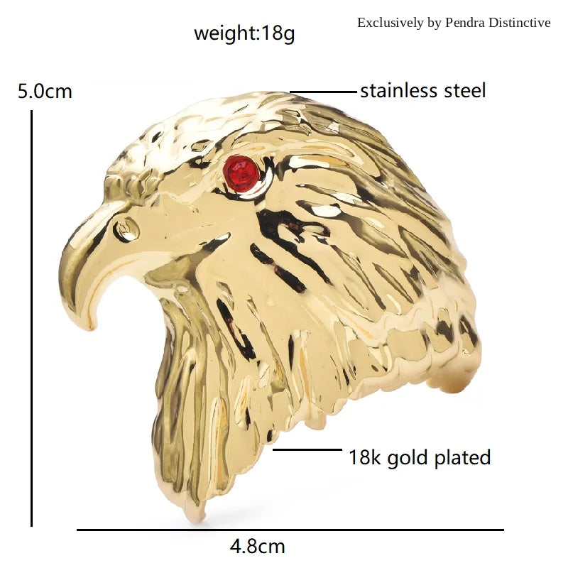 PENDRA Stainless Steel Bald Eagle Brooch