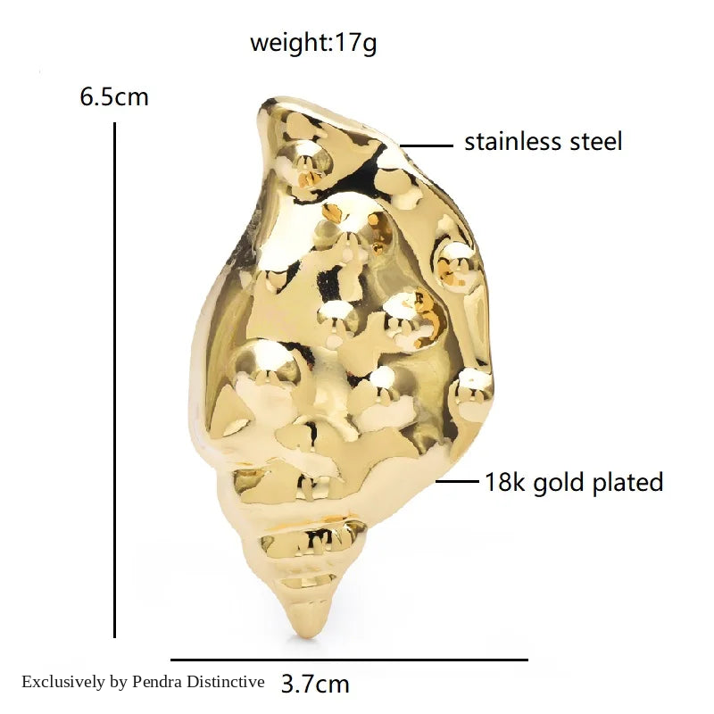 PENDRA Stainless Steel Conch Brooch