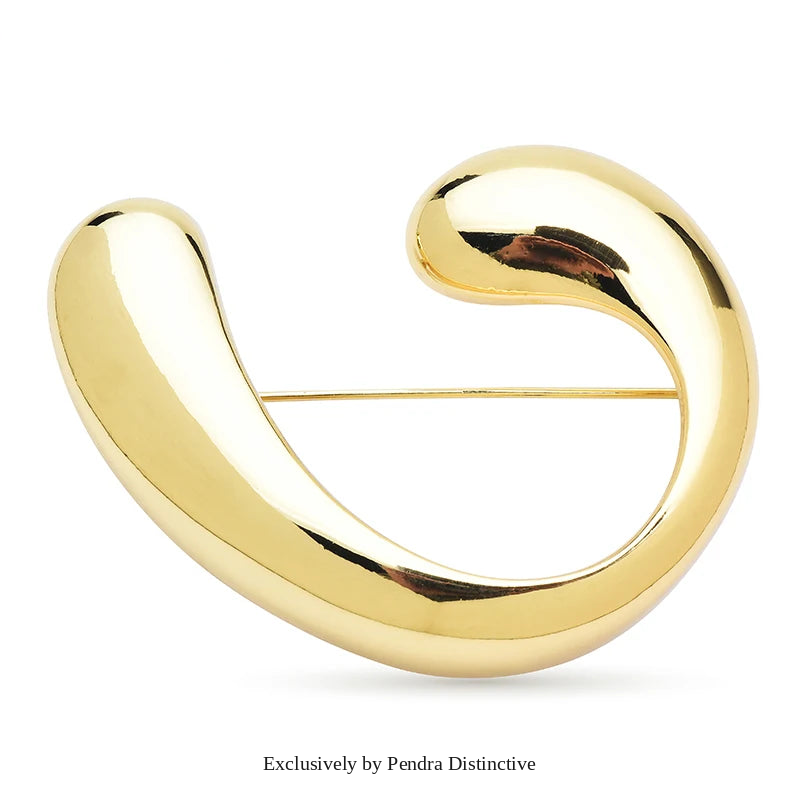 PENDRA Stainless Steel Curved Brooch