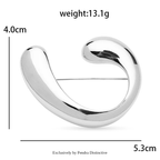 PENDRA Stainless Steel Curved Brooch