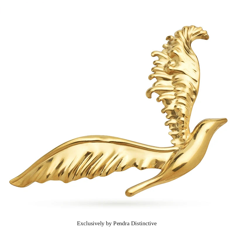 PENDRA Stainless Steel Flying Bird Brooch