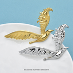 PENDRA Stainless Steel Flying Bird Brooch