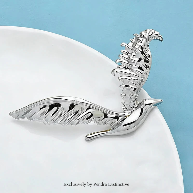 PENDRA Stainless Steel Flying Bird Brooch