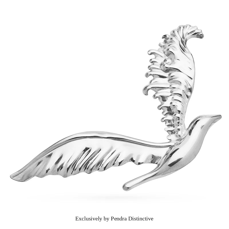 PENDRA Stainless Steel Flying Bird Brooch