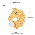 PENDRA Stainless Steel Horse Brooch